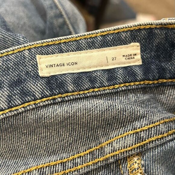 PACSUN Jeans Vintage Icon Two Tone Blue High Rise Rigid Size 27 Preloved - Picture 5 of 6
